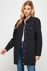 Women's Denim Quarter Distressed Washed Jackets | Zarnesh
